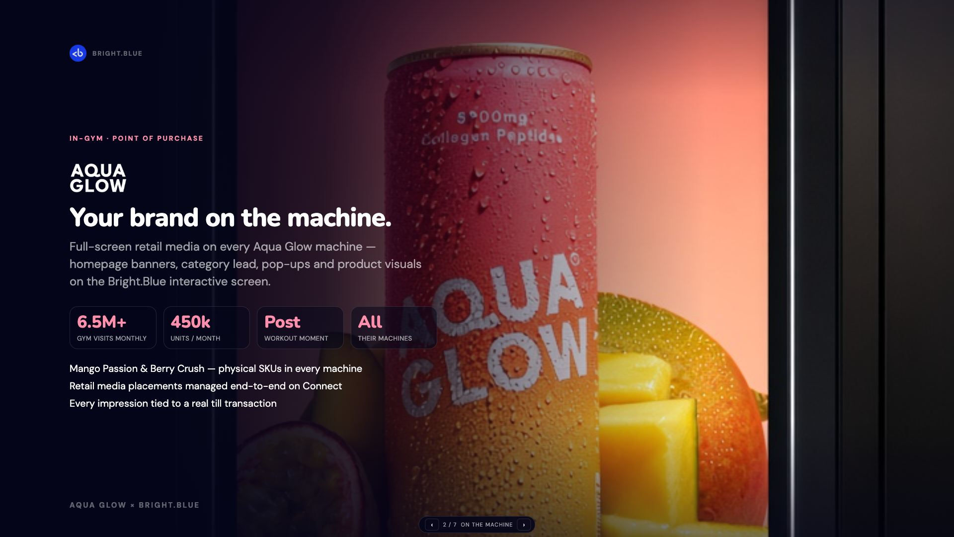 Retail media on-machine presentation